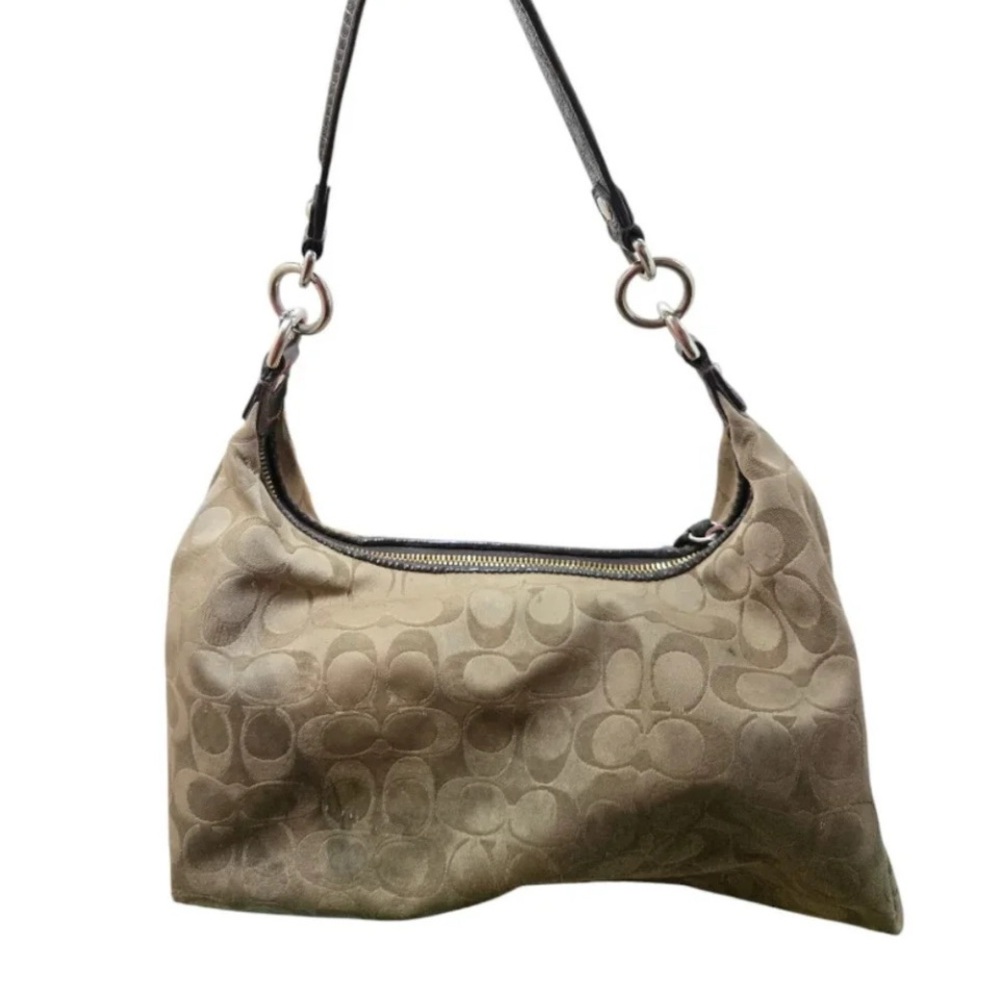 Coach Taupe and Dark Brown Shoulder Bag - Picture 5 of 6